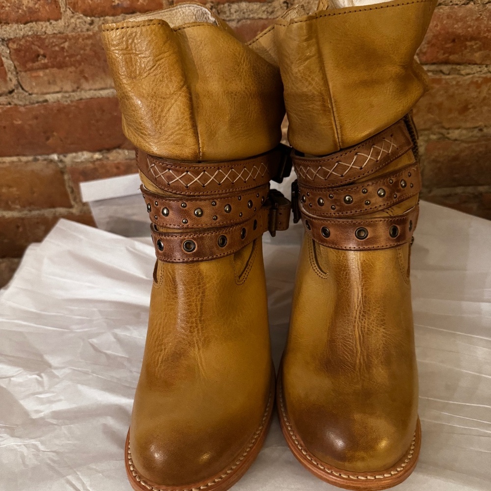 Freebird Blain Leather Boots Designer Luxury Belted Buckle Detail Handmade